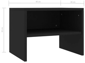 Mesas-de-cabeceira 2 pcs 40x30x30 cm contraplacado preto