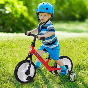 Bicicleta Balance com pedais e rodas removíveis Cor vermelha Assento ajustável 33-38cm Crianças +2 Anos Carga 25kg