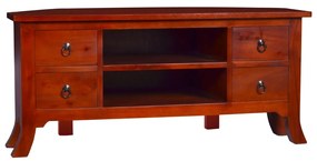 vidaXL Móvel de TV 100x40x45 cm madeira mogno maciça castanho clássico