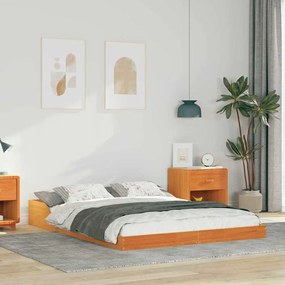 vidaXL Estrutura da Cama Castanho-mel 120 x 200 cm
