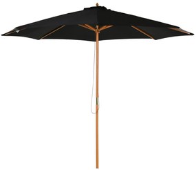 Chapéu de Sol de Jardim Ø300x250cm com Sistema de Polia Teto Ventilado