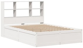 Cama sem colchão 140x200 cm madeira de pinho maciça branco