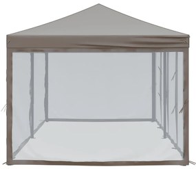 Tenda p/ festas dobrável c/ paredes laterais cinza-acastanhado