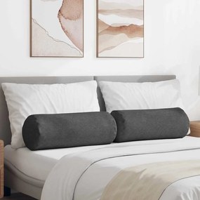 vidaXL Almofadas de Apoio 2 pcs Cinza Escuro Ø 25 x 70 cm