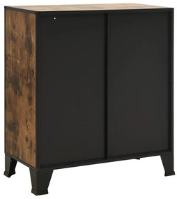 Armário de arrumação 72x36x82 cm metal/MDF castanho rústico
