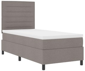 Cama Box Spring com Colchão Taupe 80x200 cm Tecido