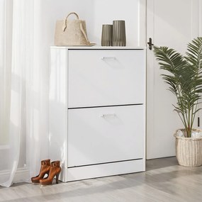 Armário para sapatos com 2 compartimentos de 60 x 24 x 83,5 cm branco
