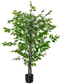 Planta Artificial Ficus 135 cm com Vaso 456 Folhas Planta Artificial Realista para Interior e Exterior Verde