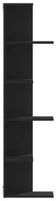Estante parede p/ canto 36,5x36,5x140 cm deriv. madeira preto
