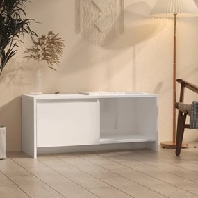 vidaXL Móvel de TV 90x35x40 cm aglomerado branco brilhante