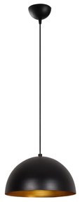 Candeeiro de Teto Sivani – Preto e Dourado – Diâmetro 30 cm, Altura 11