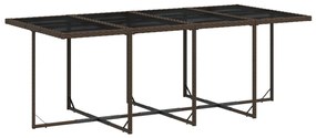 9 pcs conjunto jantar p/ jardim c/ almofadões vime PE castanho