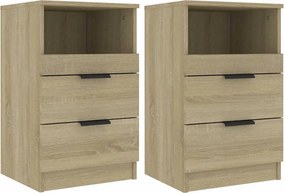 811239 vidaXL Mesas de cabeceira 2pcs derivados de madeira carvalho sonoma