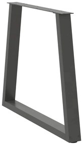 Pés para mesa de jantar em V 2 peças antracite 80x(72-73,3) cm aço