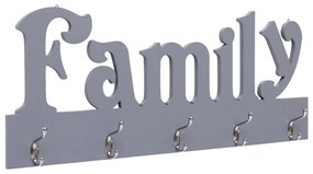 Cabide de parede FAMILY 74x29,5 cm cinzento