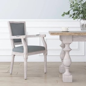 vidaXL Cadeira de jantar tecido cinzento-escuro