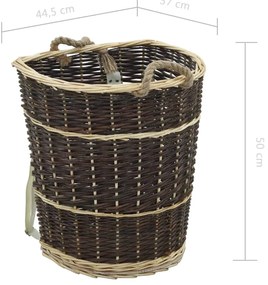 Mochila para lenha com alças 44,5x37x50cm salgueiro natural