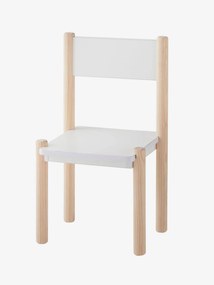 Cadeira especial infantário Montessori, para mesa de atividades, Linha Woody branco claro bicolor/multicolo