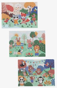 3 puzzles evolutivos de 12 a 36 peças, em cartão, Os Animais Divertidos multicolor