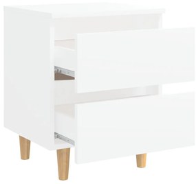 Conjunto de 2 Mesinhas de Cabeceira Bacco - Branco - Design Moderno