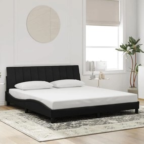 Estrutura de cama com luzes LED 180x200 cm veludo preto