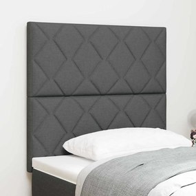 vidaXL Cabeceira Design de Blocos de Diamante Cinza Escuro 90 cm Tecido