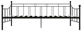Estrutura sofá-cama 90x200 cm metal preto
