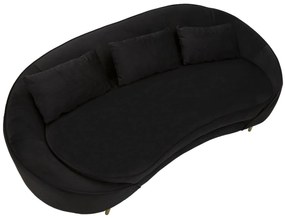 SOFÁ DE 3 LUGARES OSLO COM ALMOFADAS PRETO 185X84X68 CM