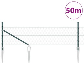 Cerca Hexagonal vidaXL Verde 0.5x50 m Aço