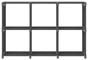 Unidade de prateleiras 6 cubos 103x30x72,5 cm tecido cinzento