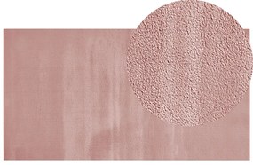 Tapete em pele sintética de coelho rosa 80 x 150 cm MIRPUR Beliani