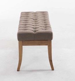 Banco Ramses em tecido com estrutura em antigo claro 46 x 120 x 38 cm Castanho acinzentado