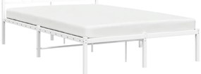 Estrutura de cama com cabeceira 120x200 cm metal branco