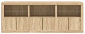 Aparador com luzes LED 181,5x37x67 cm carvalho sonoma