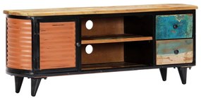 Móvel de TV 120x30x45 cm madeira recuperada maciça