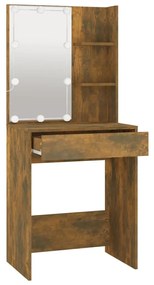 Toucador com LEDs 60x40x140 cm cor carvalho fumado