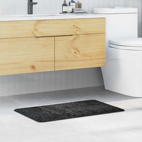 Tapete de Banho Rectangular Cinzento Escuro 50x80 cm Polipropileno Antiderrapante