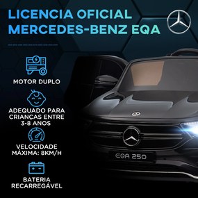 HOMCOM Carro Elétrico para Crianças Mercedes-Benz EQA Carro a Bateria