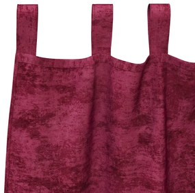 Cortinas de Veludo 2 peças com Ilhós Vermelho Vinho 140 x 140 cm