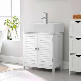 Móvel de casa de banho 60 x 30 x 60 cm (Sem lavatório) branco mate