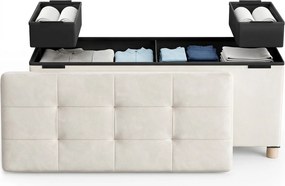 Banco com espaço de arrumação, 38 x 110 x 40 cm Bege cappuccino