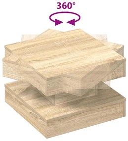 Mesa de centro rotativa a 360graus 50x50x34,5cm carvalho sonoma