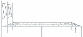 Estrutura de cama com cabeceira 183x213 cm metal branco