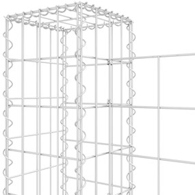 Cesto gabião em forma de U c/ 4 postes 380x20x100 cm ferro