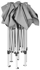 Tenda festas pop-up dobrável hexagonal cinzento 3,6x3,1 m