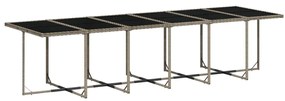 17 pcs conj. de jantar p/ jardim c/ almofadões vime PE cinzento