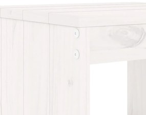 7 pcs conjunto de bar para jardim pinho maciço branco