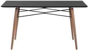 Mesa de jantar preta 140 x 80 cm BIONDI Beliani