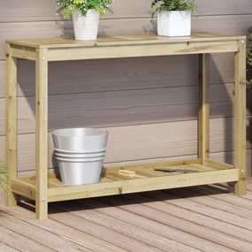 Mesa de jardinagem c/ prateleira 108x35x75 cm pinho impregnado