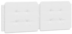 Cama com colchão 140x190 cm couro artificial branco